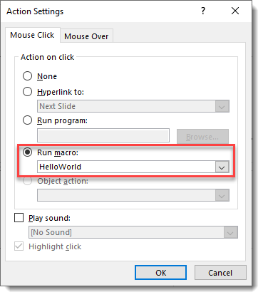 Assign an action to an action Button
